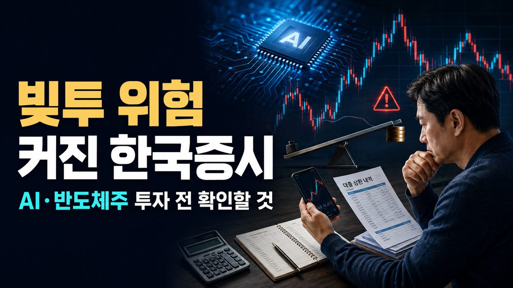 AI·반도체주 투자와 한국증시 빚투 위험을 살펴보는 개인투자자