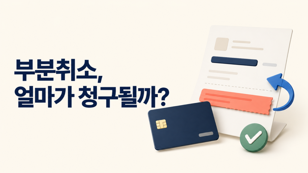 부분취소 후 카드 청구서 확인