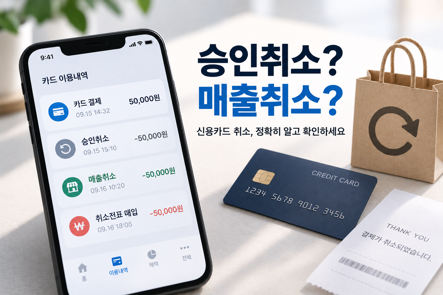 신용카드 취소 내역 안내