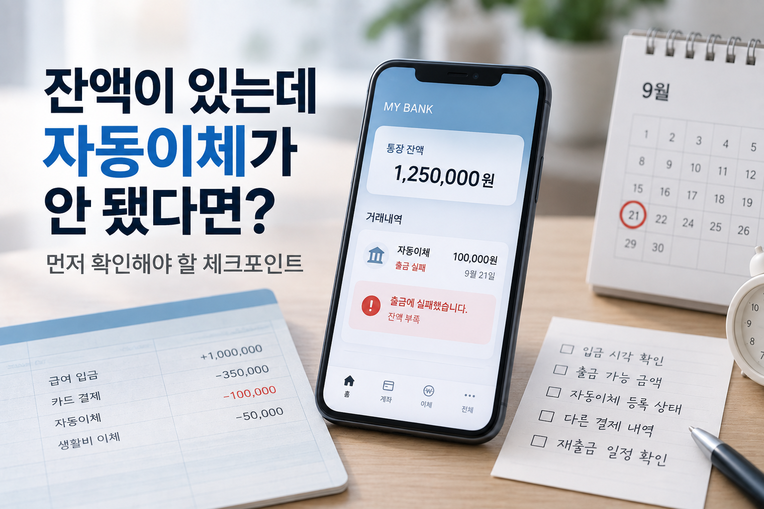 잔액은 있는데 자동이체 실패?