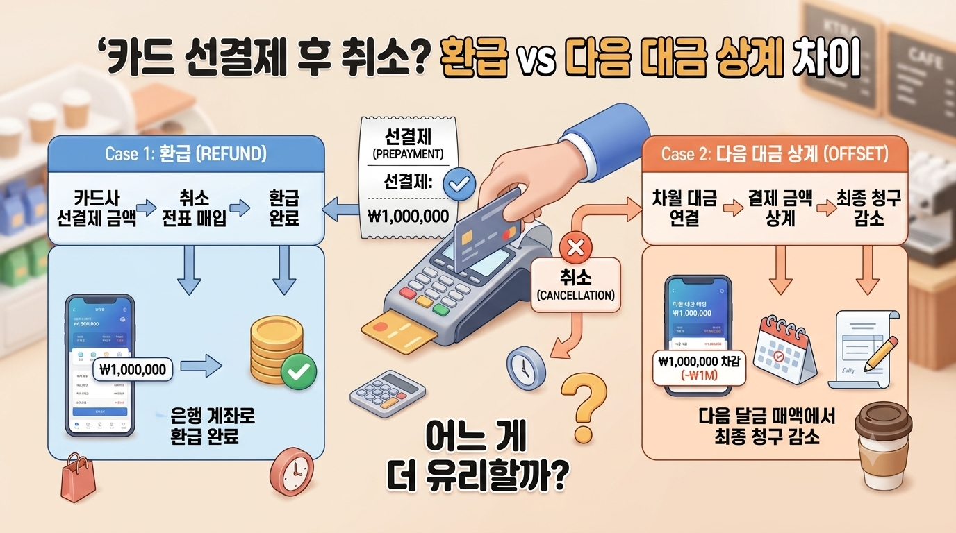 카드 선결제 후 취소