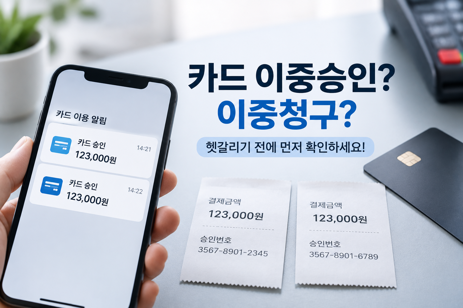 카드 이중승인과 이중청구 확인