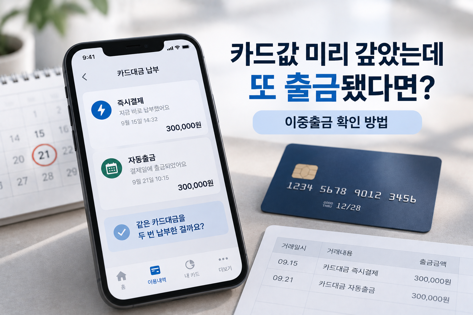 카드대금 이중출금 확인 가이드