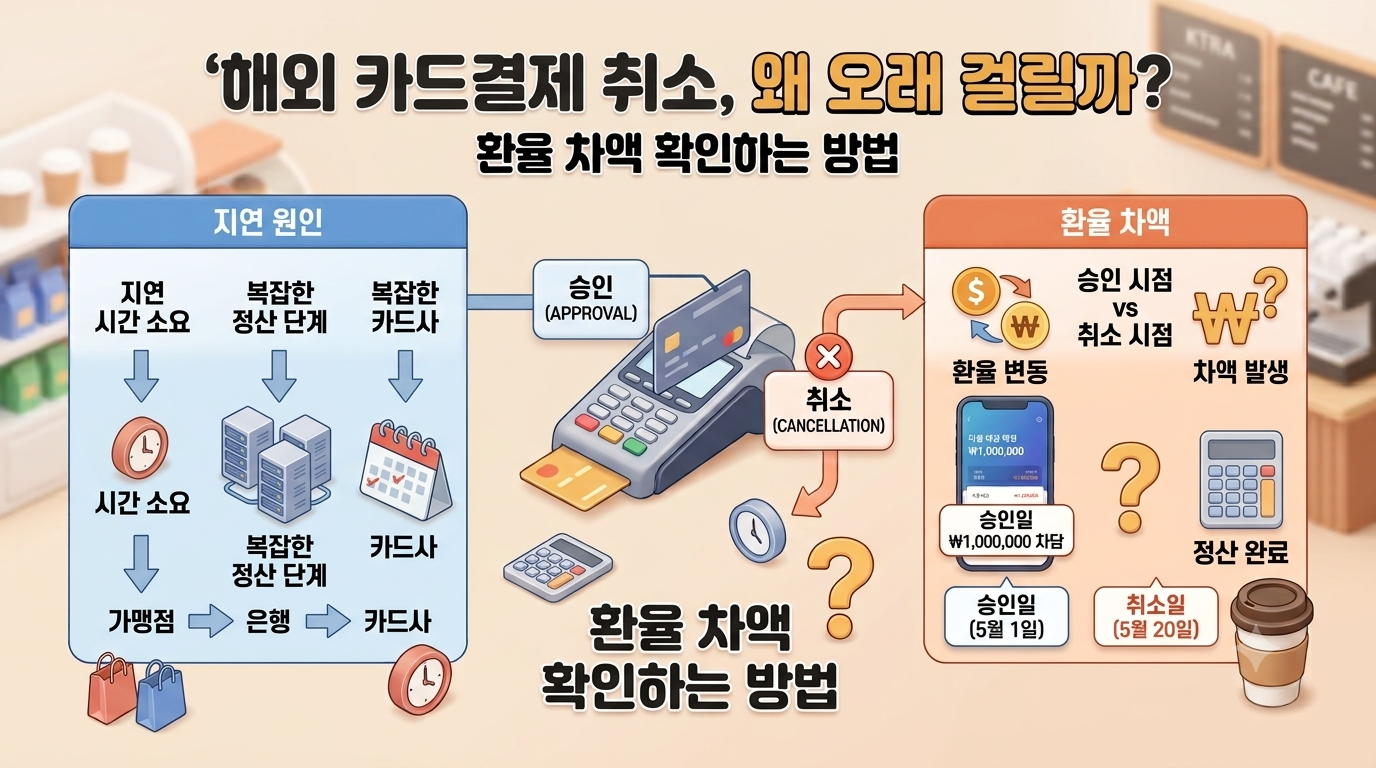 해외 카드결제 취소가 오래 걸리는 이유, 환율 차액 확인법